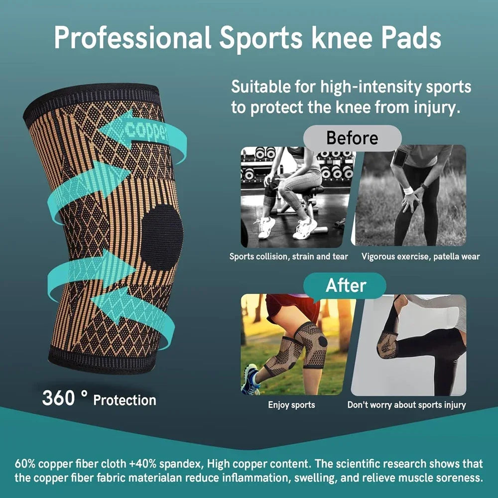 Copper Knee Brace for Arthritis Pain & Support-Copper Knee Sleeve for Knee Pain Compression Sleeve for Sports,Knee Pain Relief