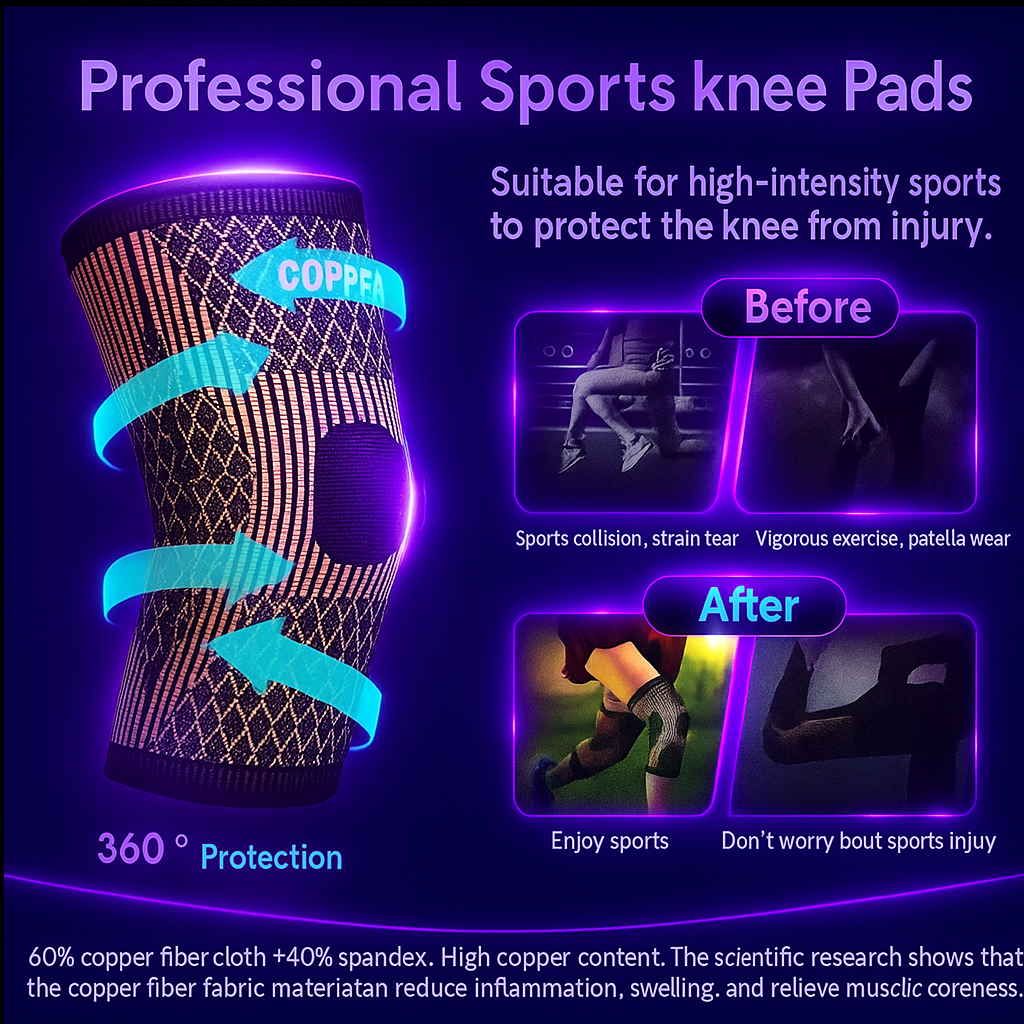 TheraStrap™ Copper Knee Brace — Advanced Compression & Joint Support