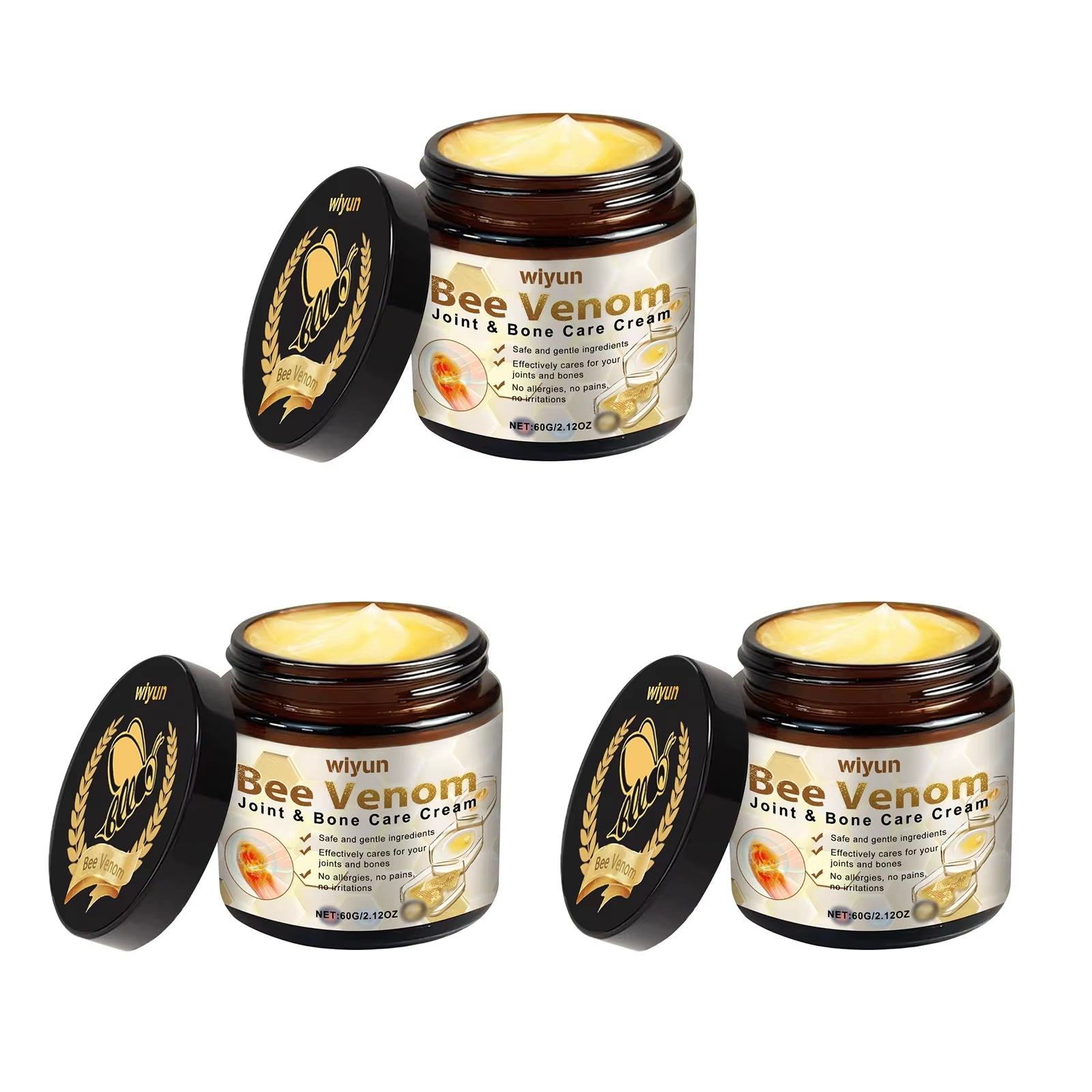 60G Bee Venom Joint Care Cream Effectively Relieve Joint Bone Pain Relax Tense Muscles Massage Cream Restore Athletic Ability