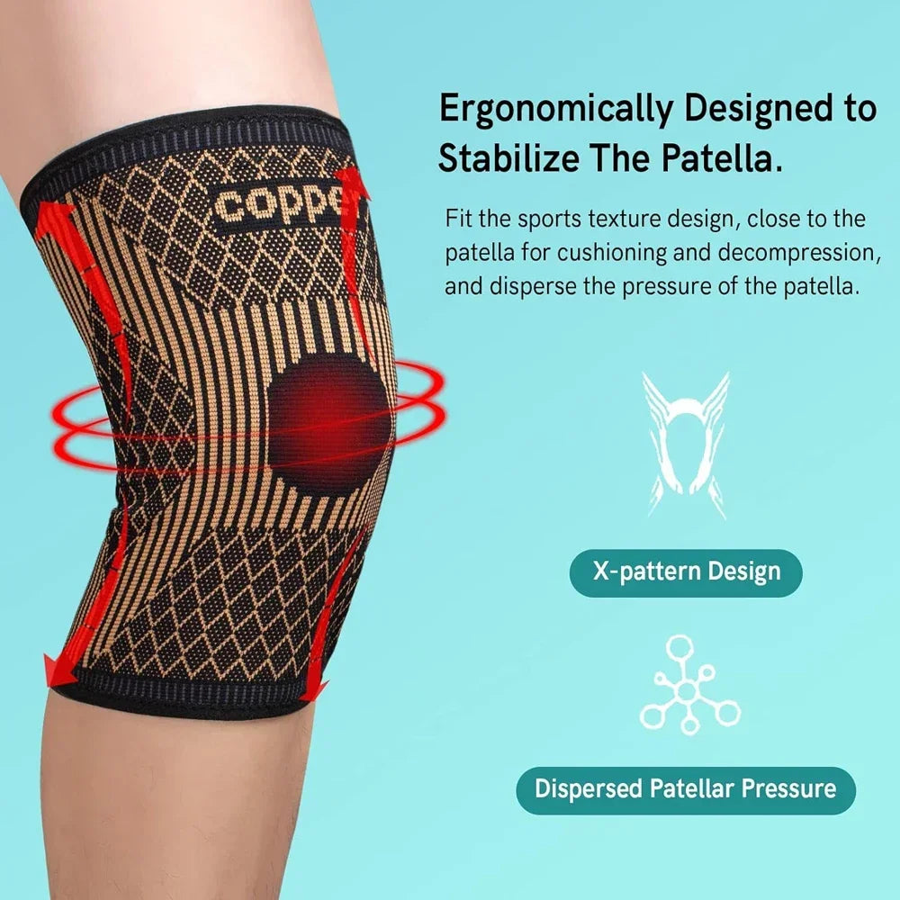 Copper Knee Brace for Arthritis Pain & Support-Copper Knee Sleeve for Knee Pain Compression Sleeve for Sports,Knee Pain Relief
