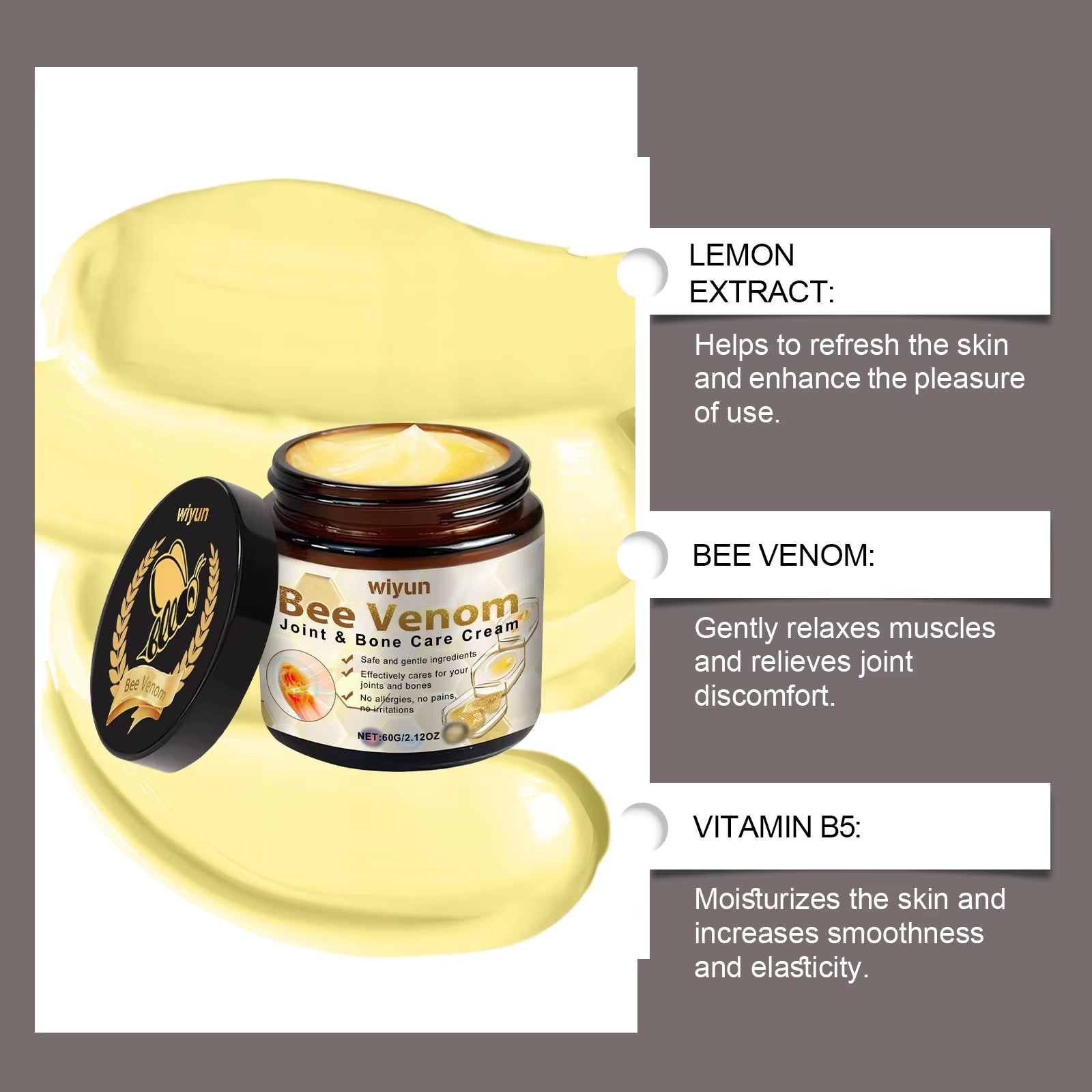 60G Bee Venom Joint Care Cream Effectively Relieve Joint Bone Pain Relax Tense Muscles Massage Cream Restore Athletic Ability